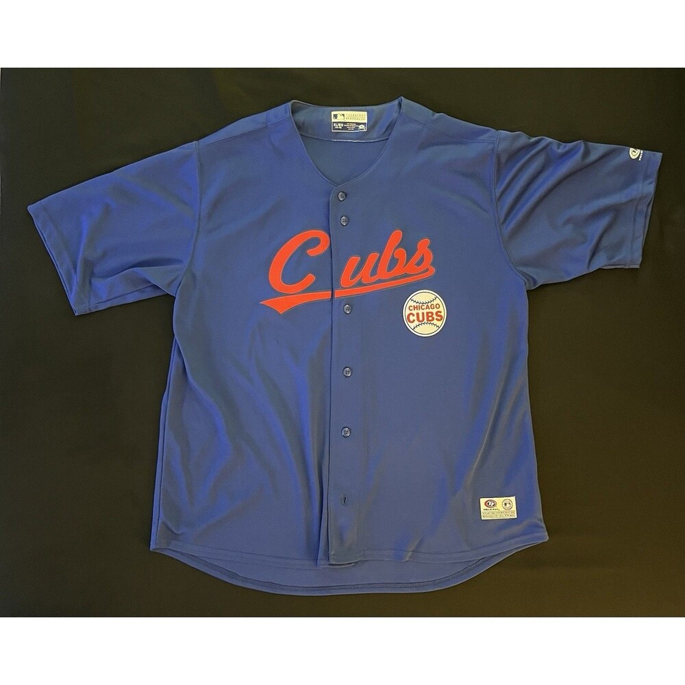 Vintage True Fan Chicago Cubs MLB Baseball Jersey Blue XL Officially Licensed